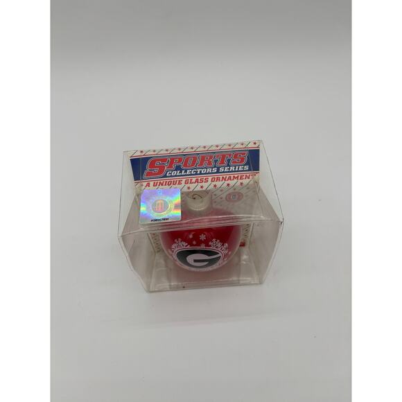 Vintage Football Glass Christmas Ornament – Georgia Tematem (UPC 04076600001) - Picture 2 of 5